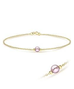 Pink Pearl Gold Plated Silver Bracelet BRS-01-GP